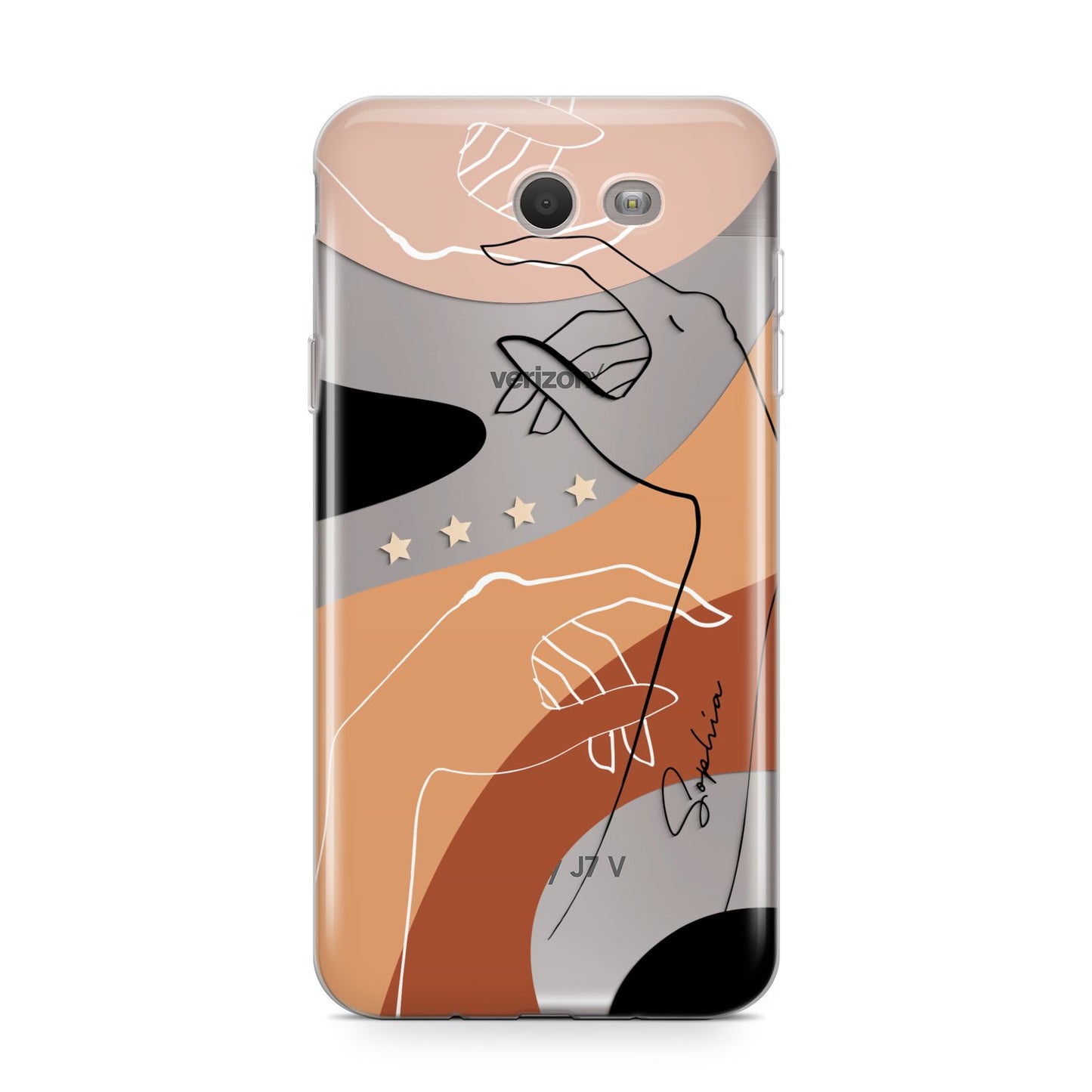 Personalised Abstract Gouache Line Art Samsung Galaxy J7 2017 Case