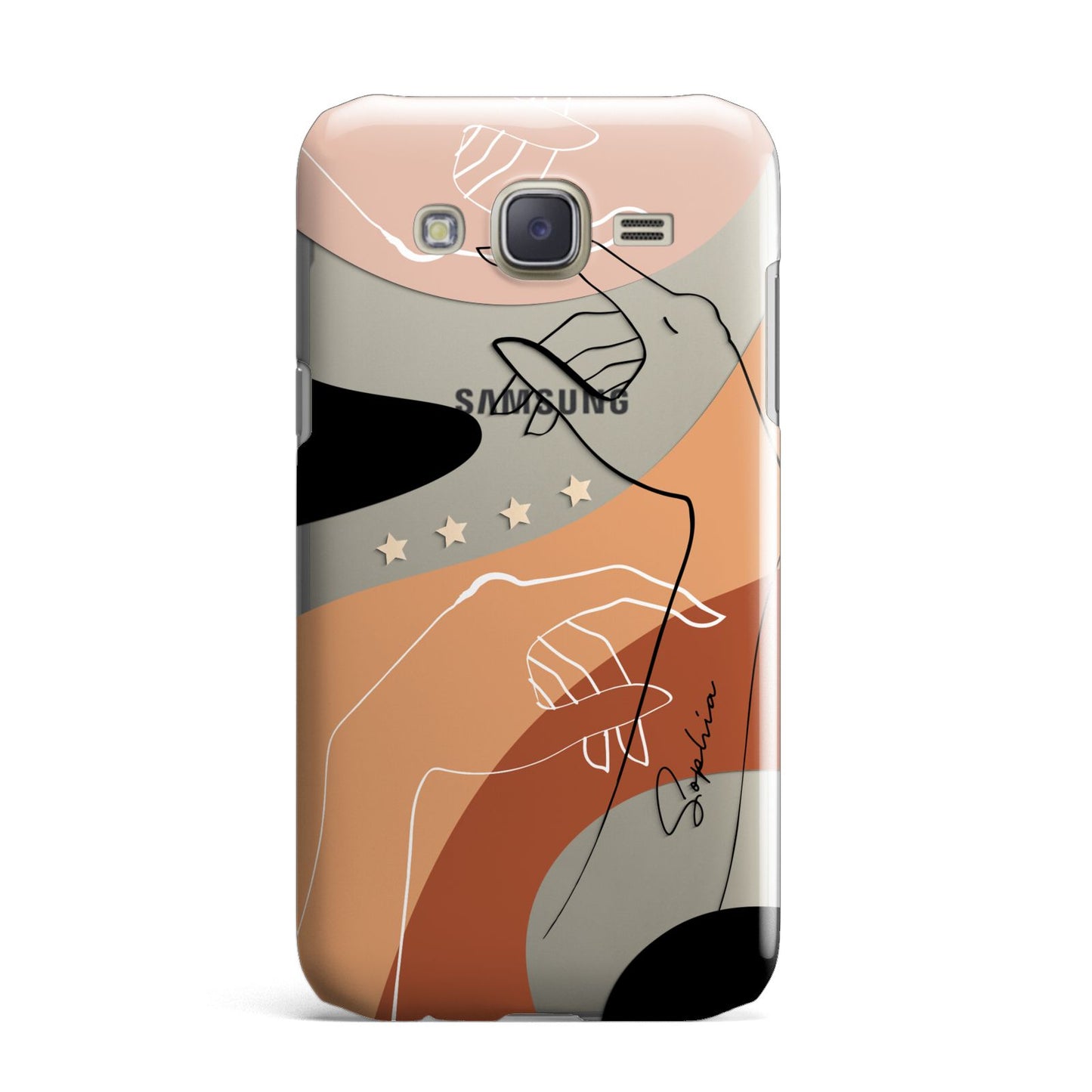 Personalised Abstract Gouache Line Art Samsung Galaxy J7 Case
