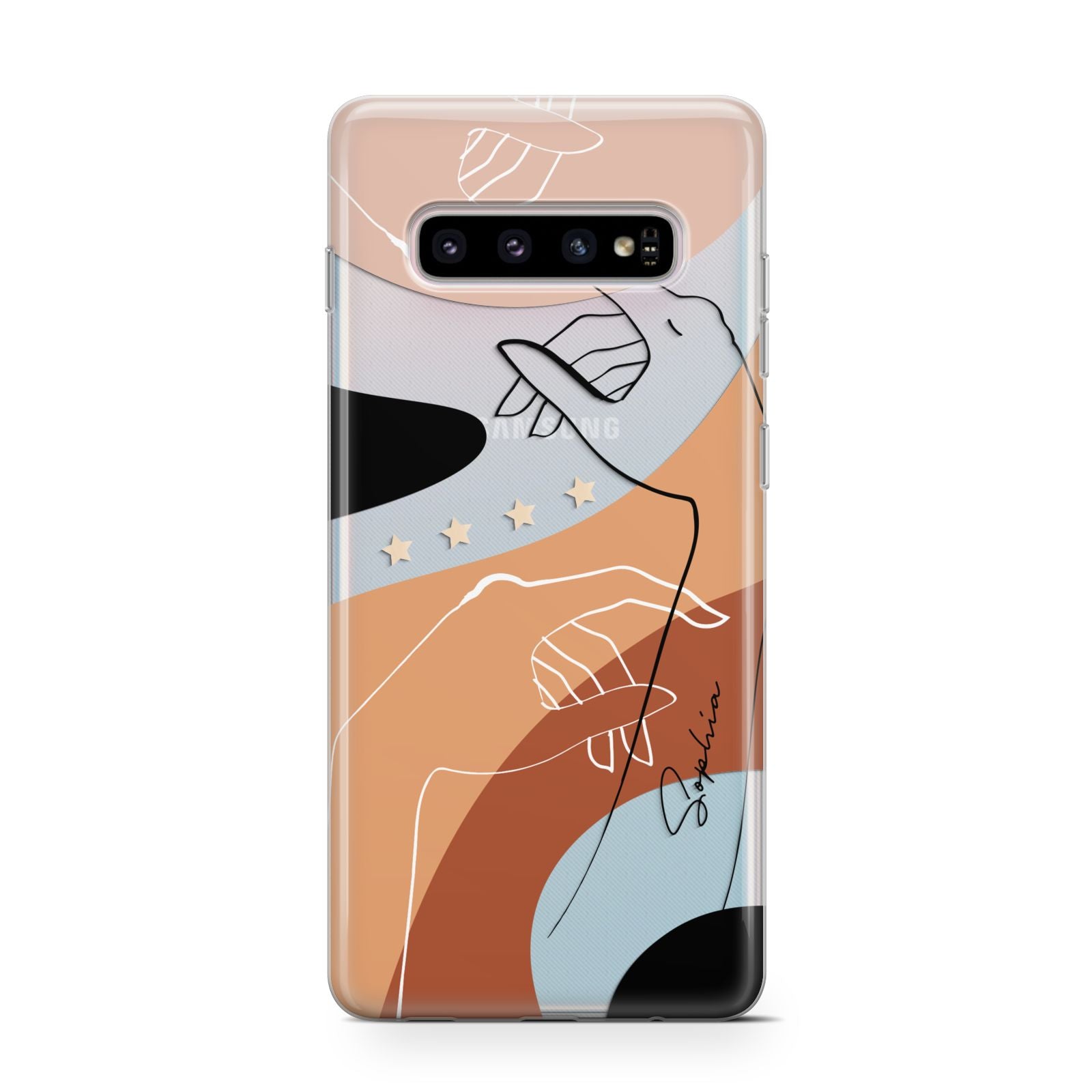 Personalised Abstract Gouache Line Art Samsung Galaxy S10 Case
