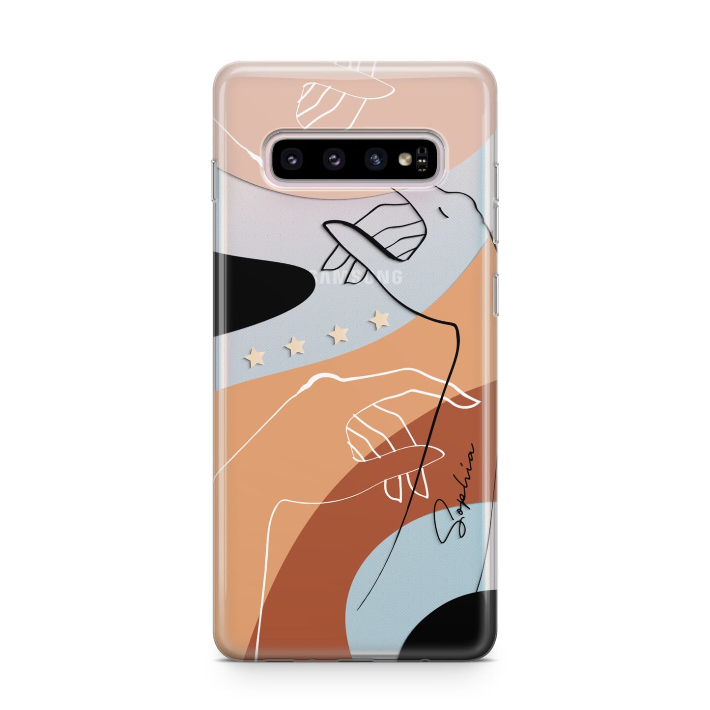 Personalised Abstract Gouache Line Art Samsung Galaxy S10 Plus Case