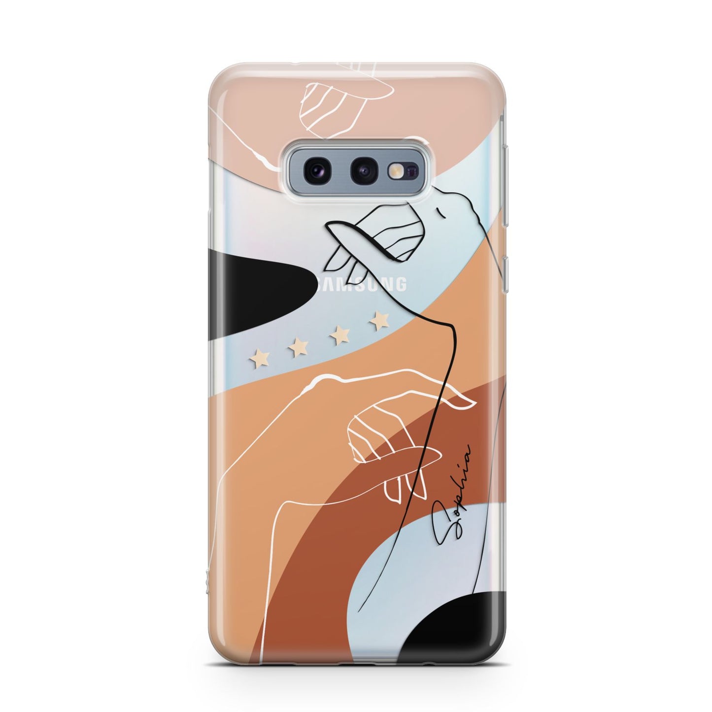 Personalised Abstract Gouache Line Art Samsung Galaxy S10E Case