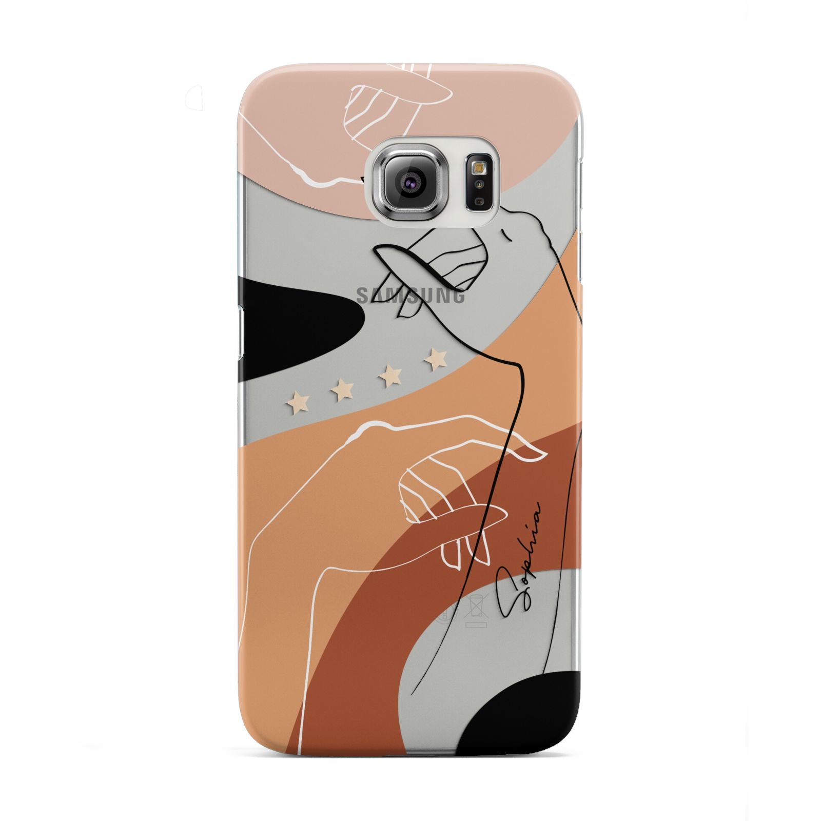 Personalised Abstract Gouache Line Art Samsung Galaxy S6 Edge Case