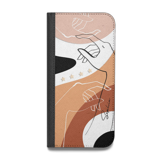 Personalised Abstract Gouache Line Art Vegan Leather Flip Samsung Case