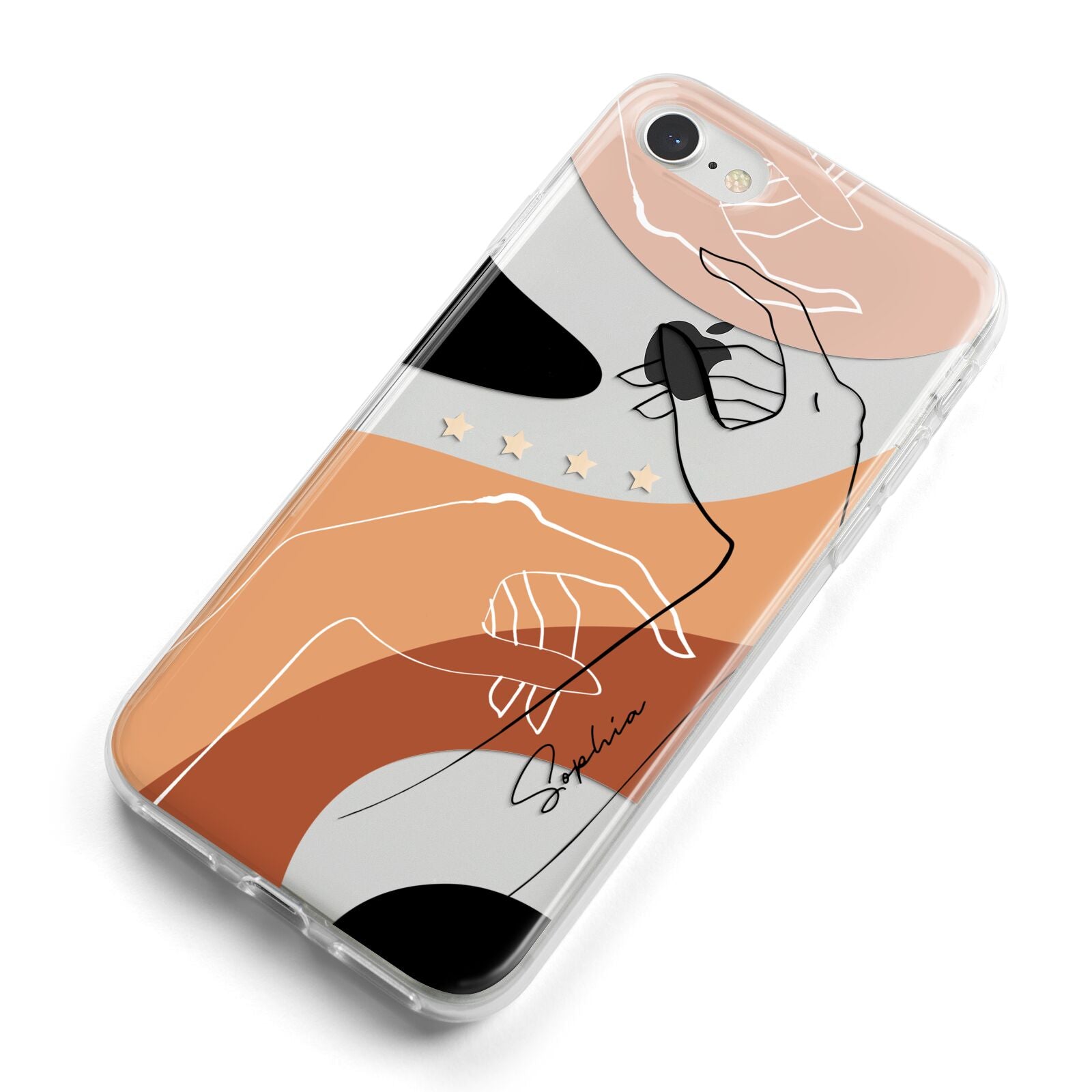 Personalised Abstract Gouache Line Art iPhone 8 Bumper Case on Silver iPhone Alternative Image