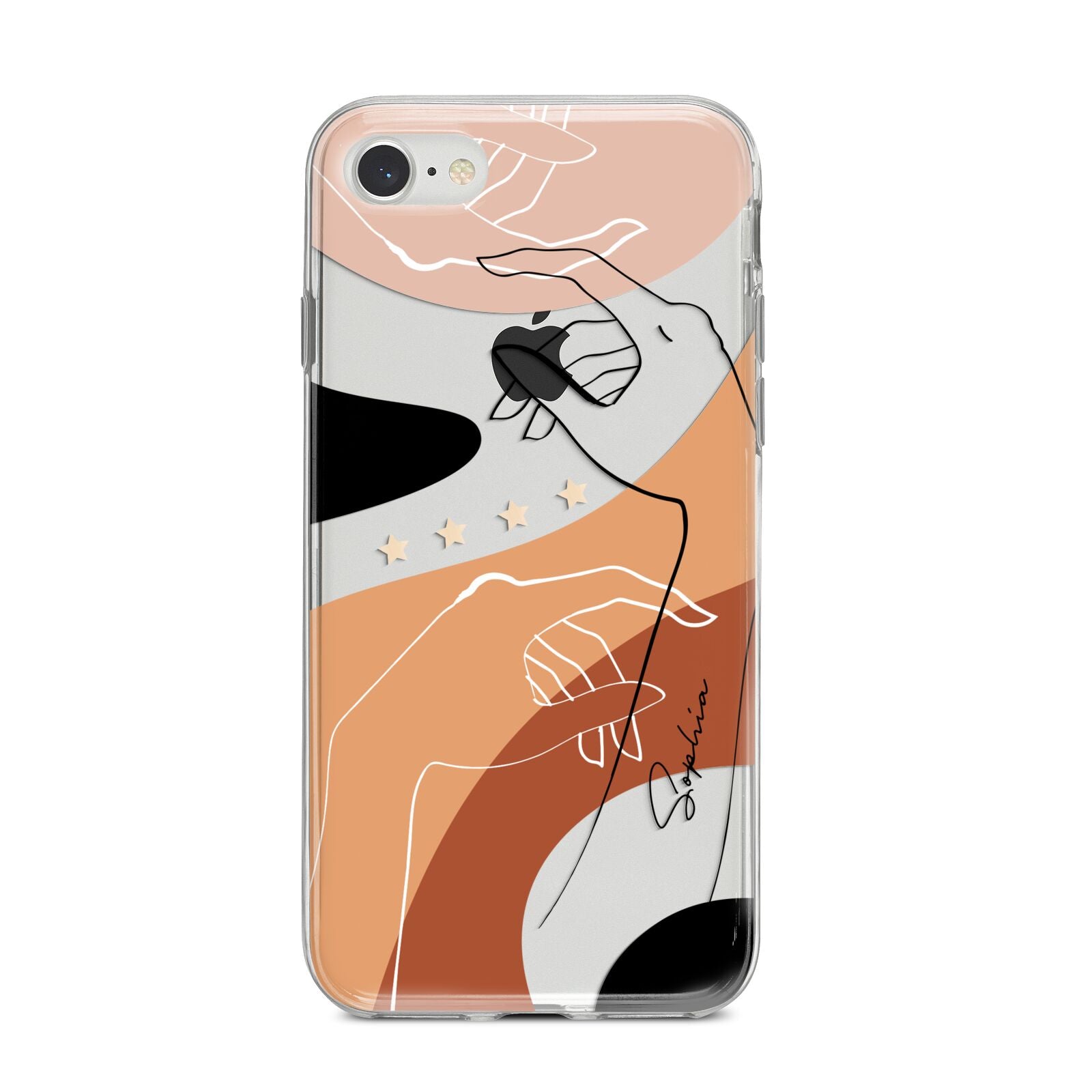 Personalised Abstract Gouache Line Art iPhone 8 Bumper Case on Silver iPhone