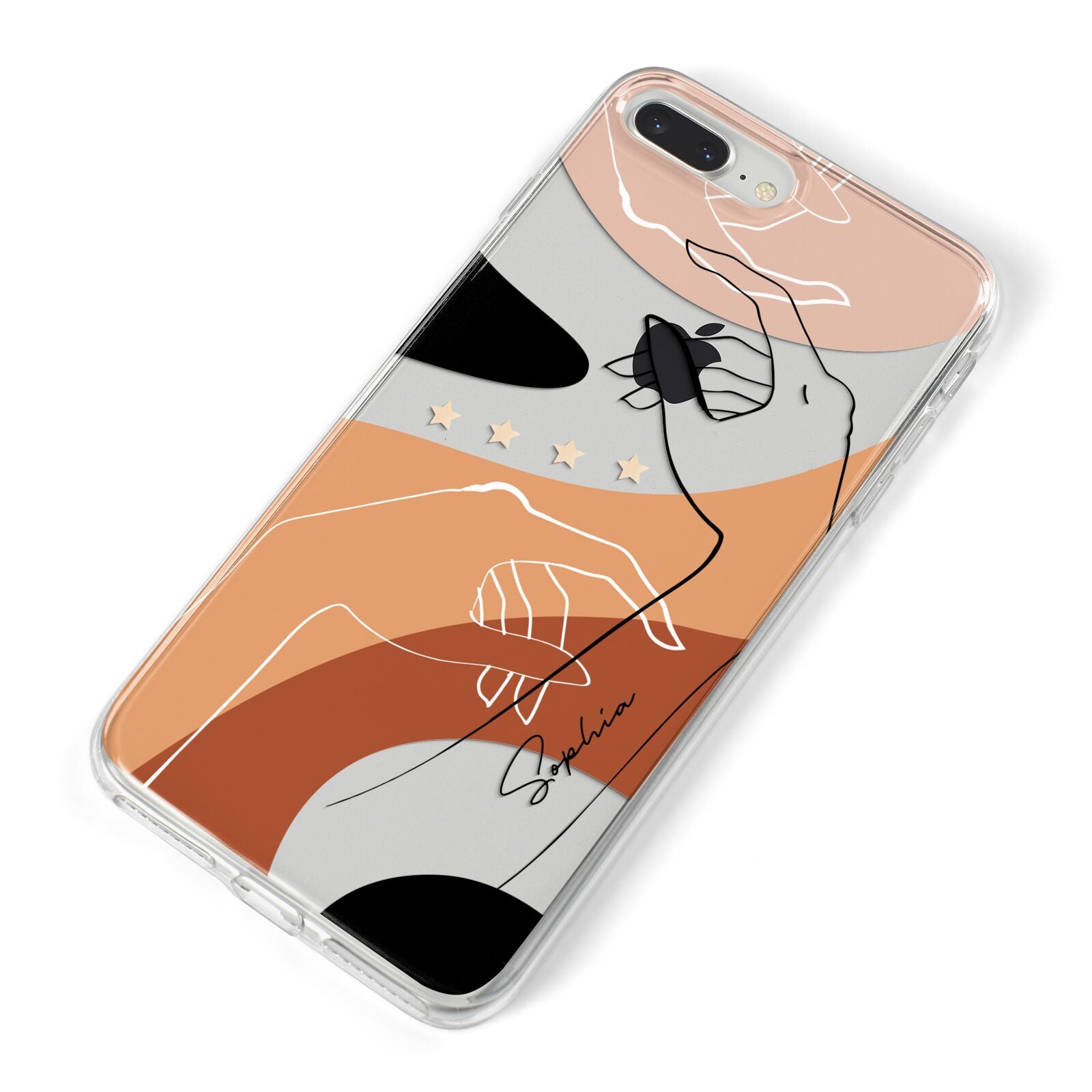 Personalised Abstract Gouache Line Art iPhone 8 Plus Bumper Case on Silver iPhone Alternative Image