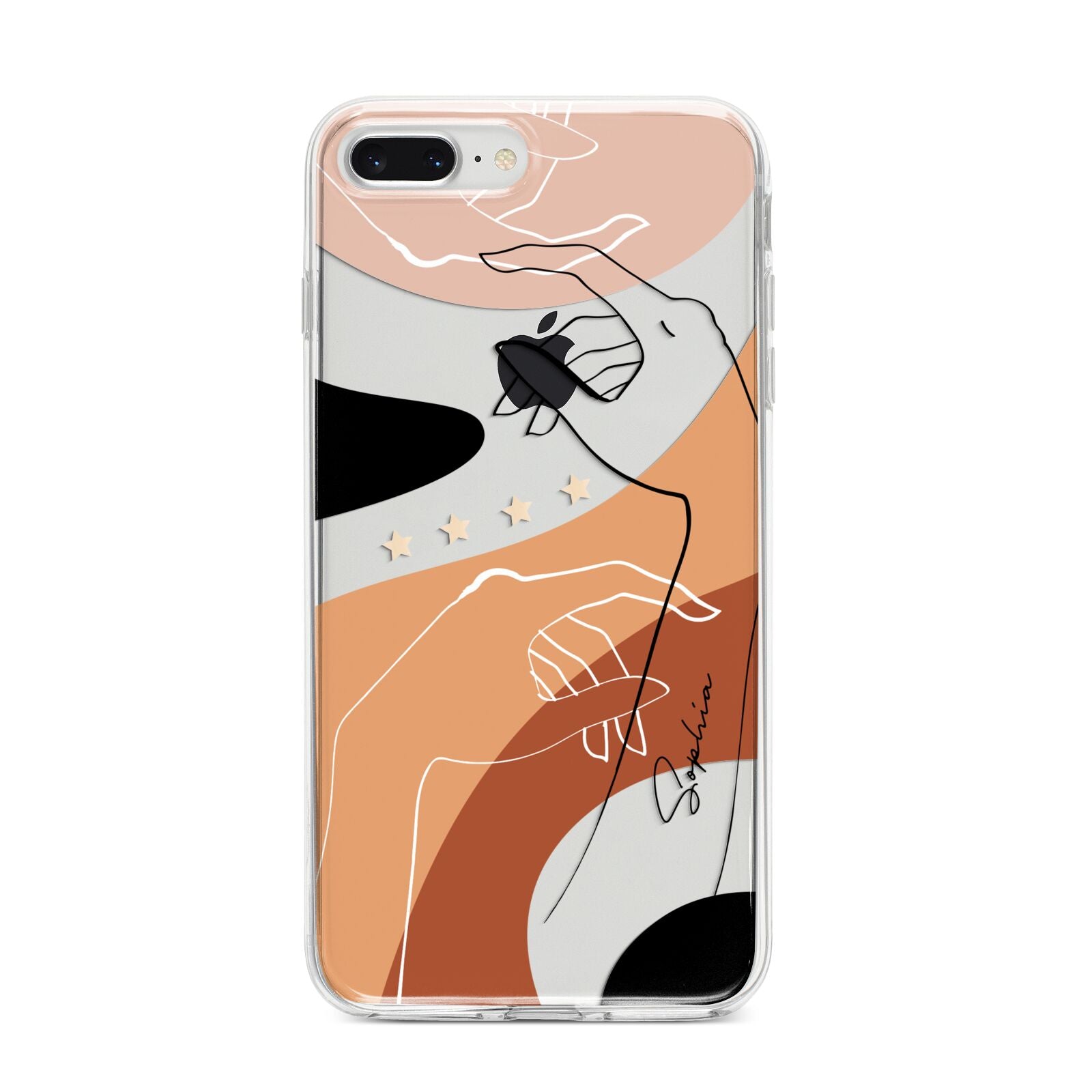 Personalised Abstract Gouache Line Art iPhone 8 Plus Bumper Case on Silver iPhone