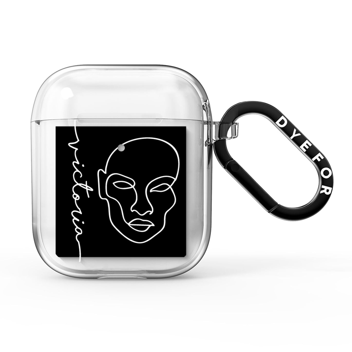 Personalised Abstract Line Art AirPods Clear Case