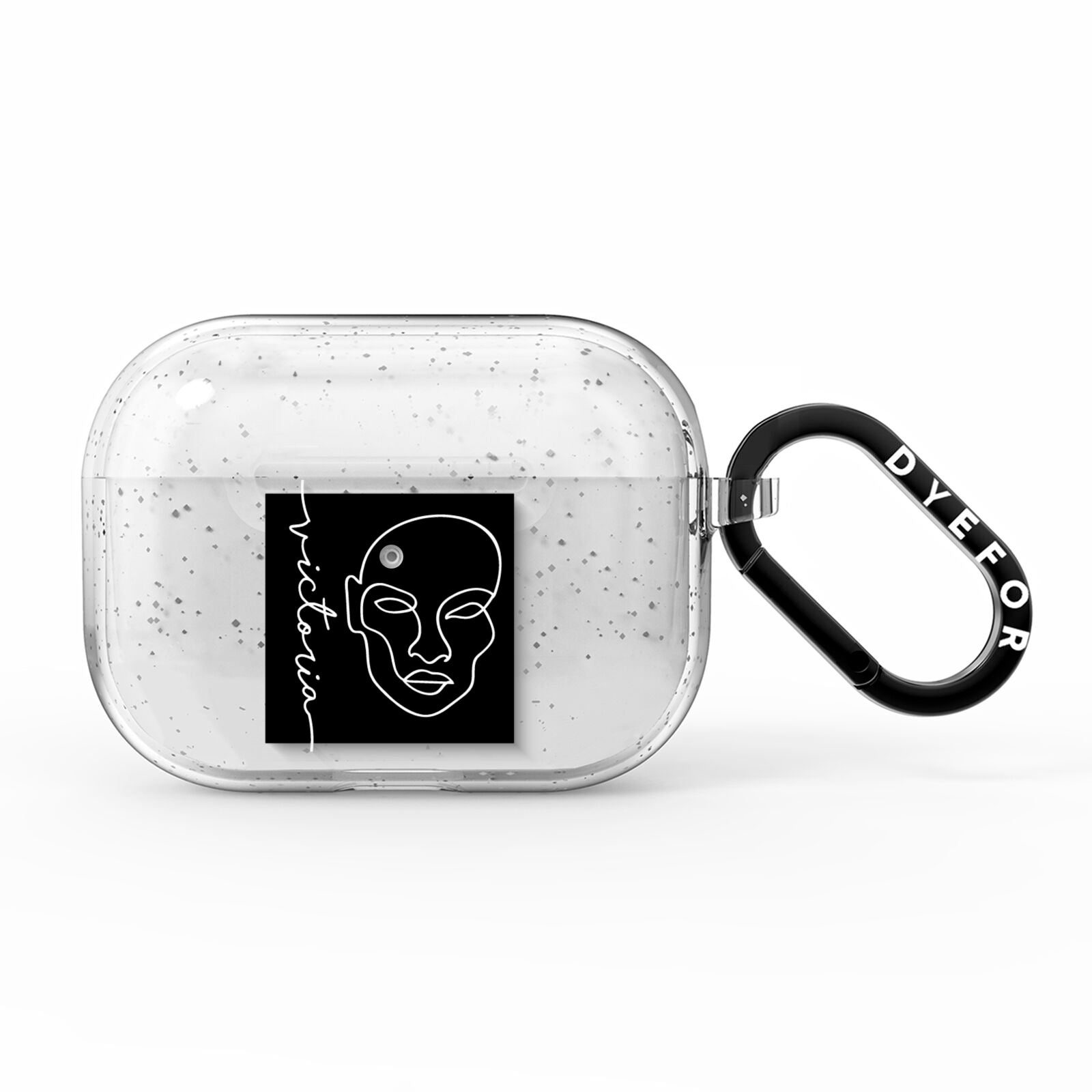 Personalised Abstract Line Art AirPods Pro Glitter Case