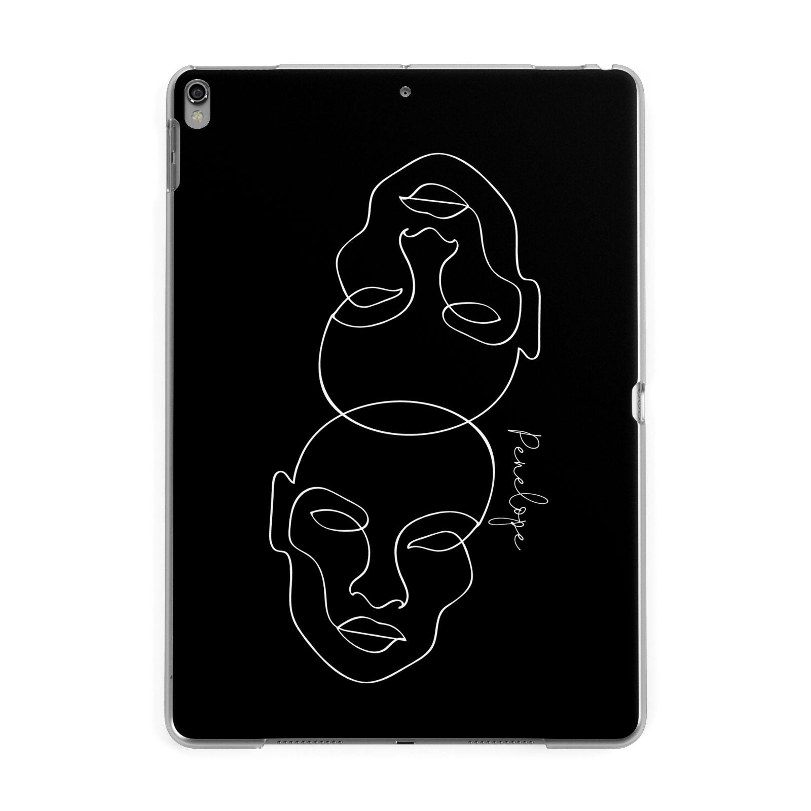 Personalised Abstract Line Art Apple iPad Grey Case