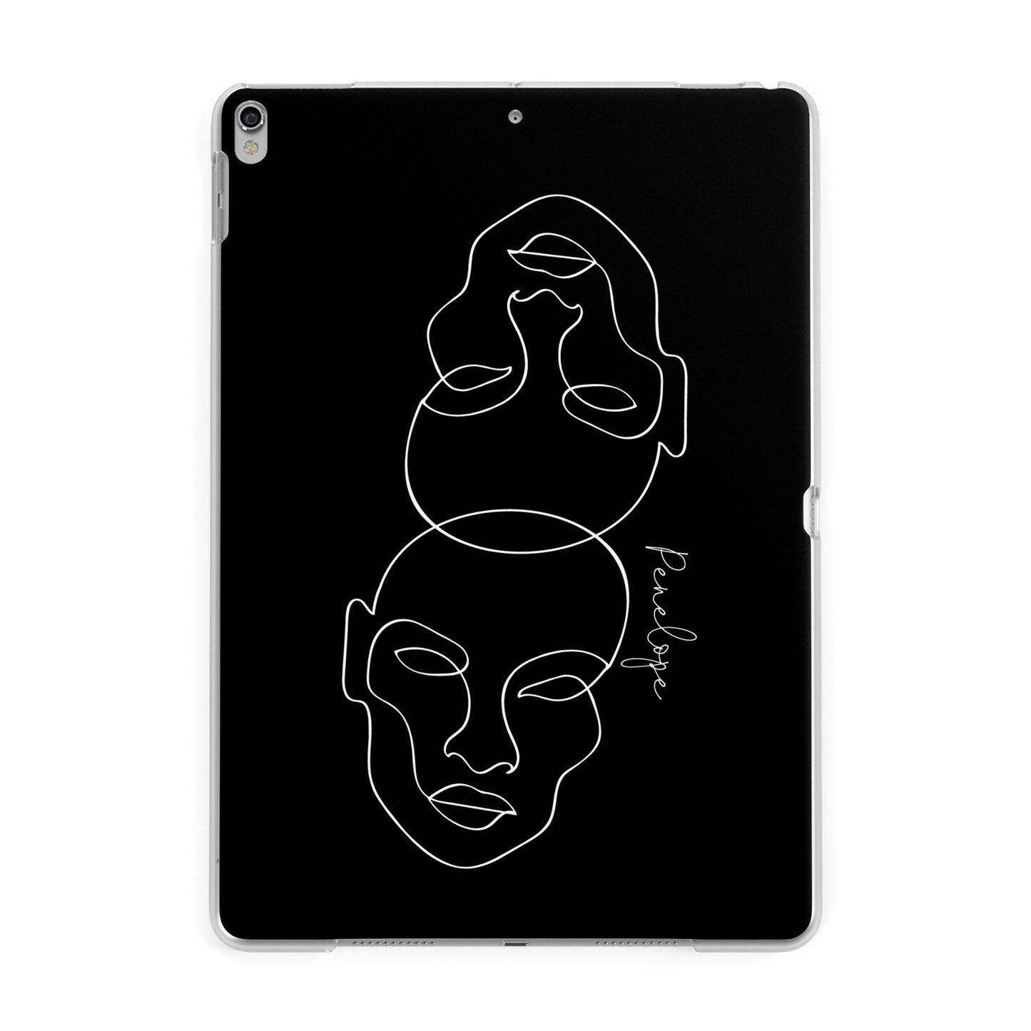 Personalised Abstract Line Art Apple iPad Silver Case