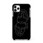 Personalised Abstract Line Art Apple iPhone 11 Pro Max in Silver with Black Impact Case