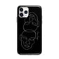 Personalised Abstract Line Art Apple iPhone 11 Pro in Silver with Bumper Case