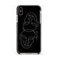 Personalised Abstract Line Art Apple iPhone Xs Max Impact Case Black Edge on Gold Phone