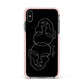 Personalised Abstract Line Art Apple iPhone Xs Max Impact Case Pink Edge on Black Phone