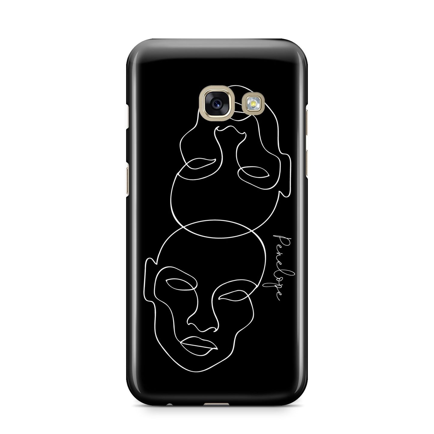 Personalised Abstract Line Art Samsung Galaxy A3 2017 Case on gold phone