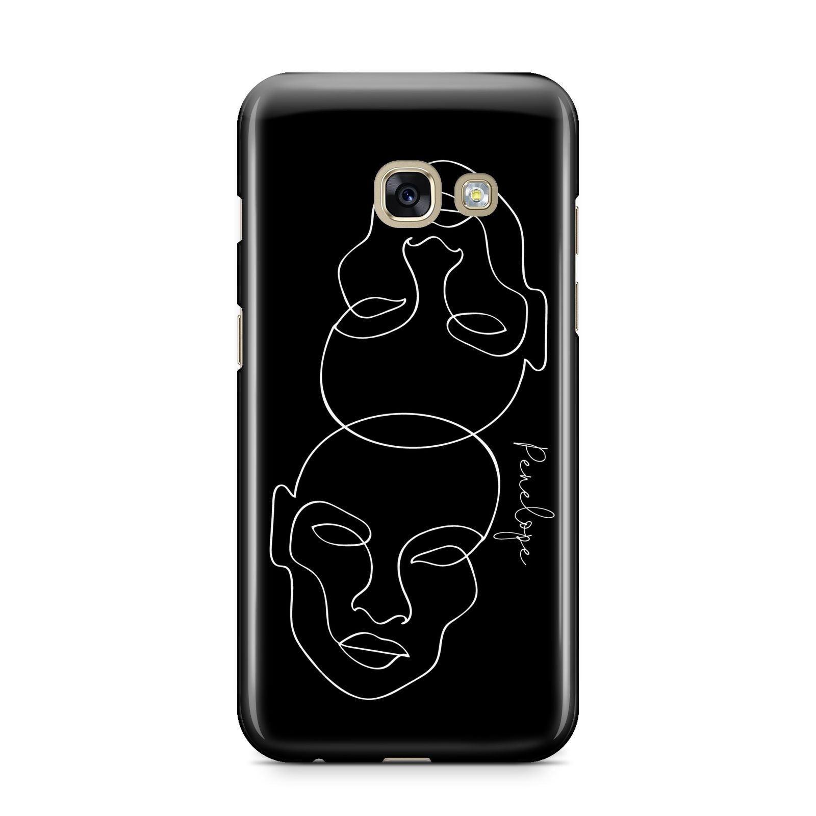Personalised Abstract Line Art Samsung Galaxy A3 2017 Case on gold phone