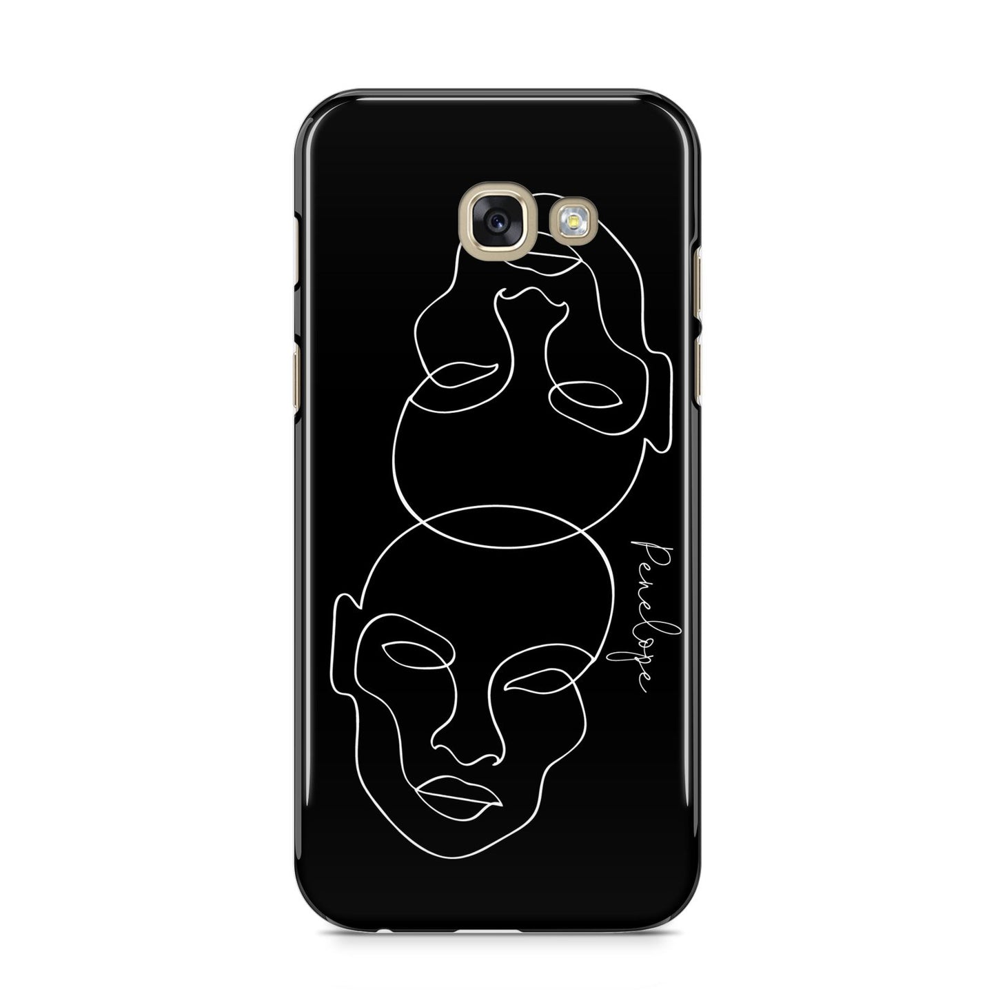 Personalised Abstract Line Art Samsung Galaxy A5 2017 Case on gold phone