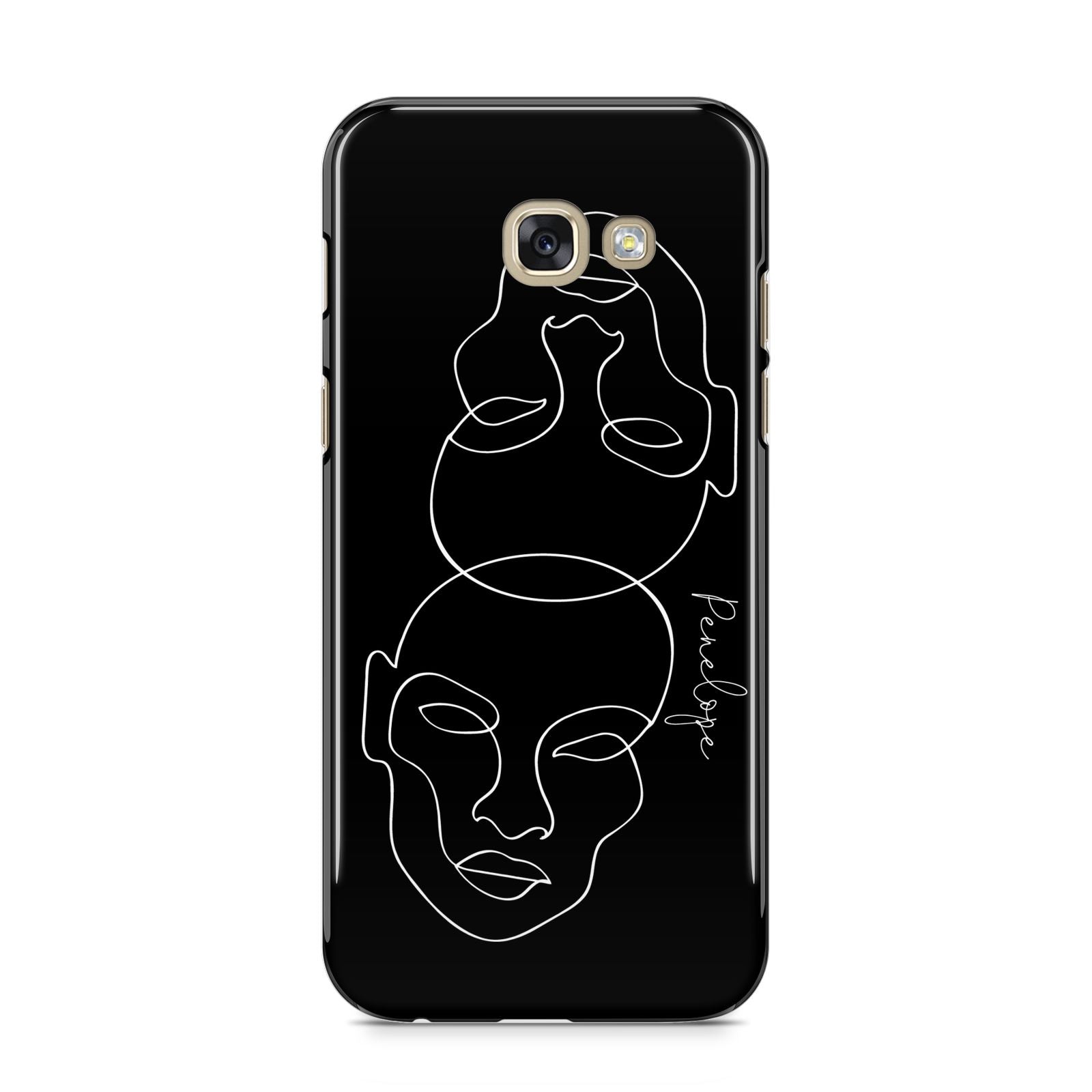 Personalised Abstract Line Art Samsung Galaxy A5 2017 Case on gold phone