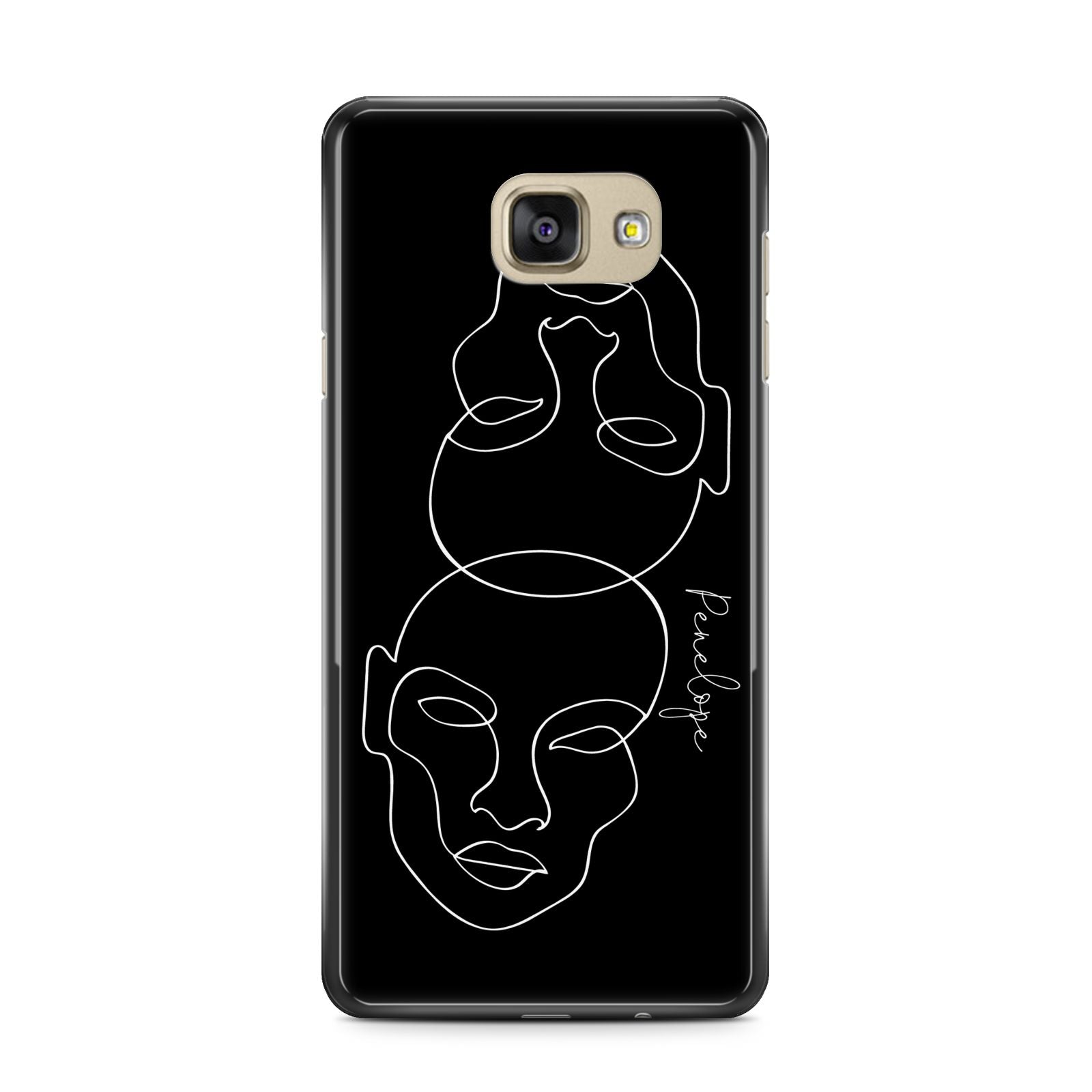 Personalised Abstract Line Art Samsung Galaxy A7 2016 Case on gold phone