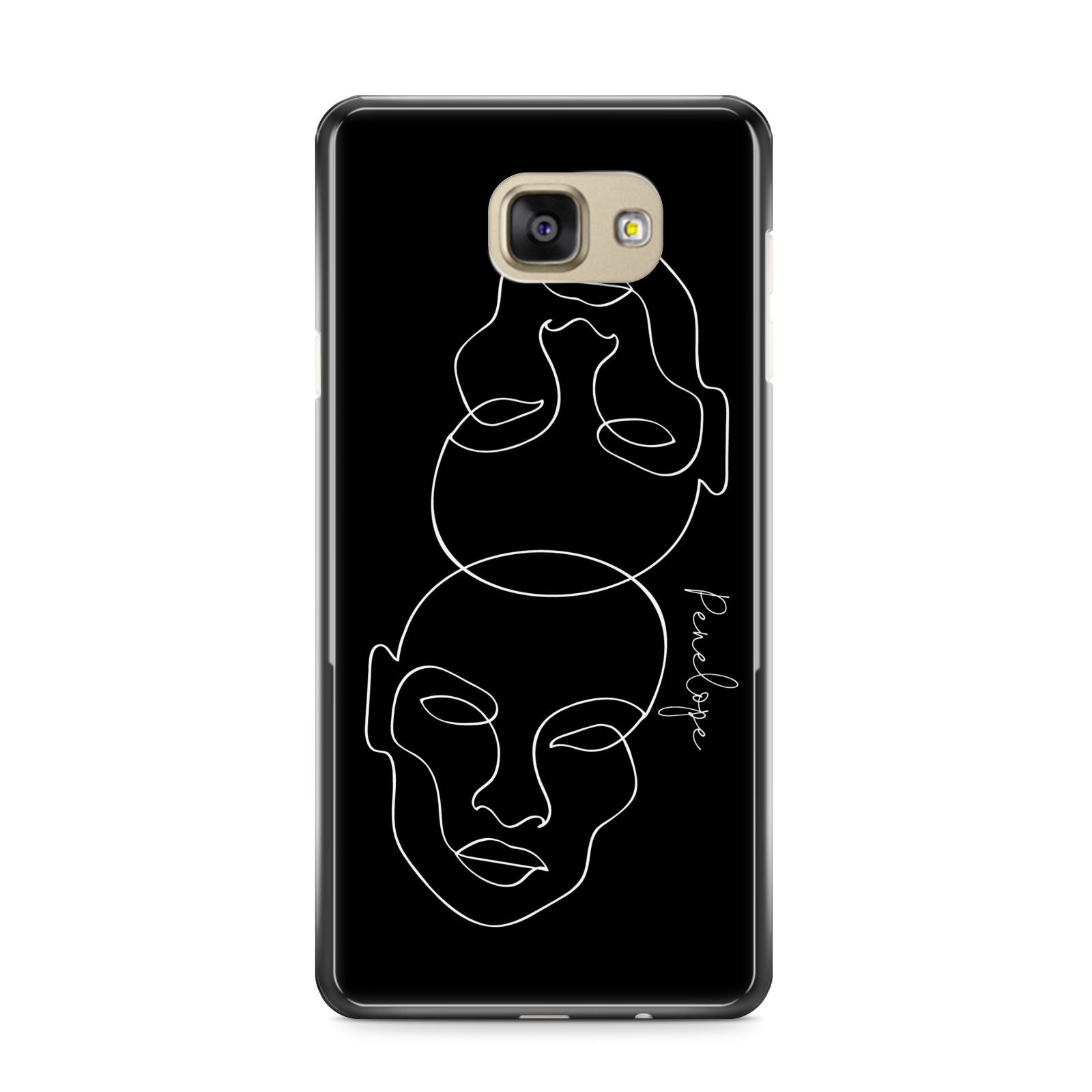 Personalised Abstract Line Art Samsung Galaxy A9 2016 Case on gold phone