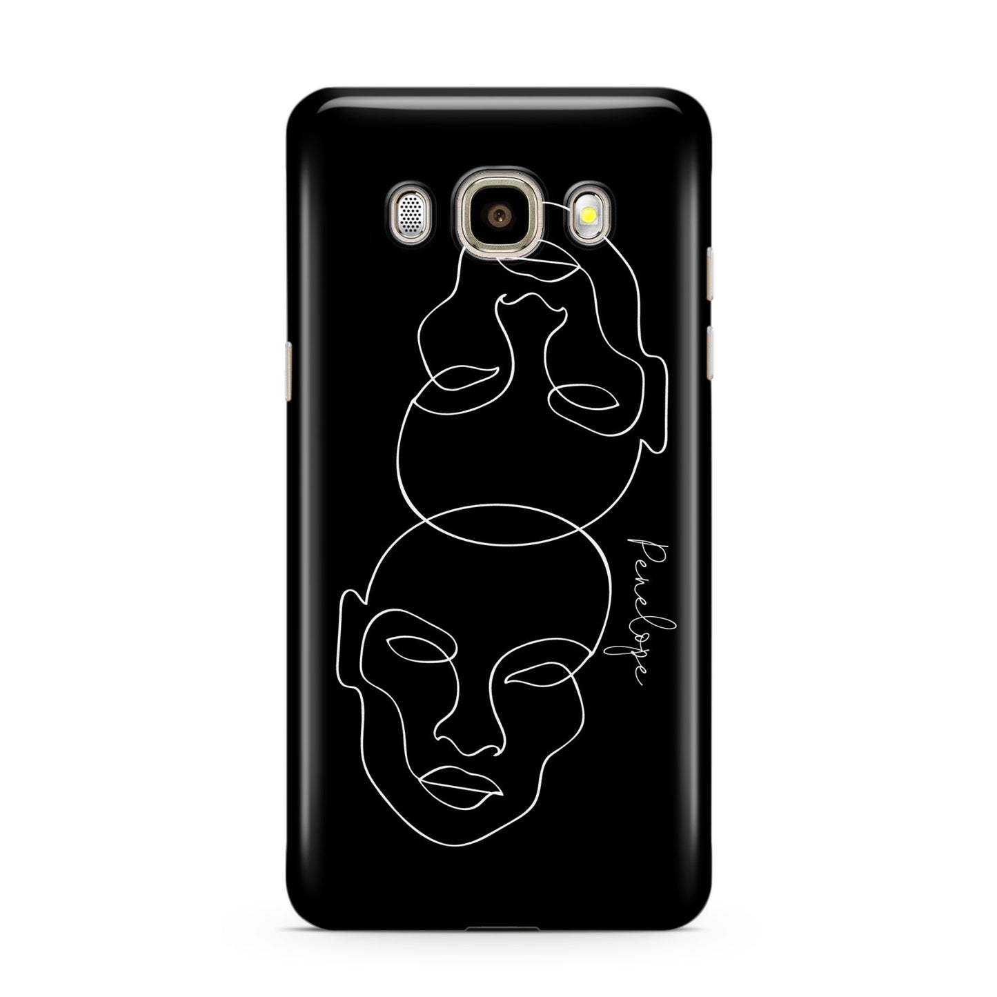 Personalised Abstract Line Art Samsung Galaxy J7 2016 Case on gold phone