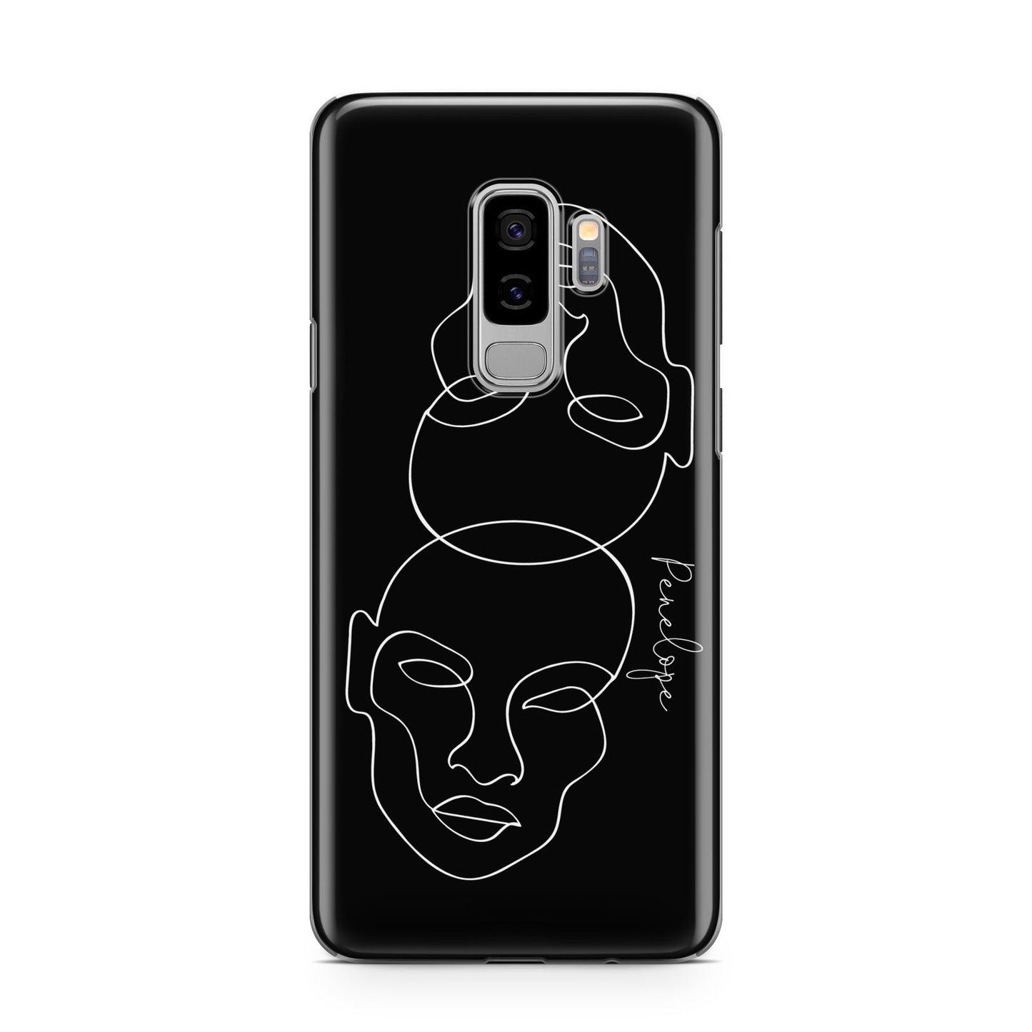 Personalised Abstract Line Art Samsung Galaxy S9 Plus Case on Silver phone