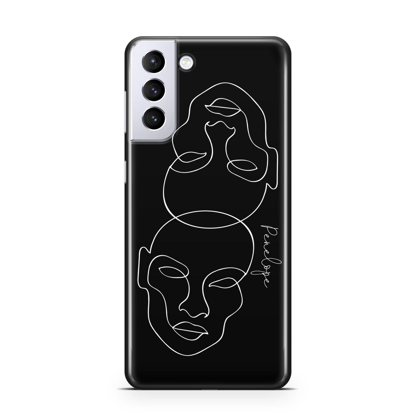 Personalised Abstract Line Art Samsung S21 Plus Phone Case