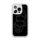 Personalised Abstract Line Art iPhone 14 Pro Glitter Tough Case Silver