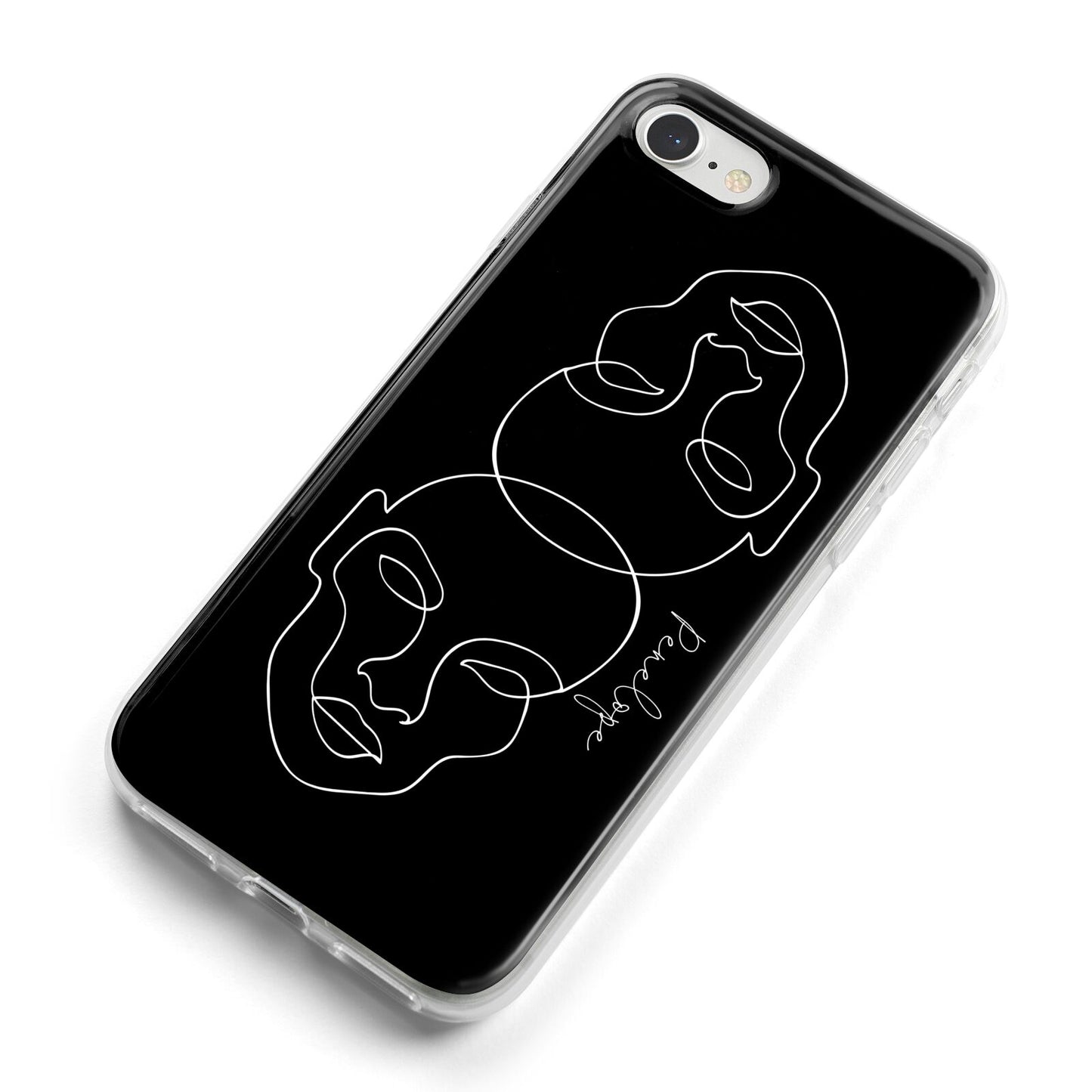 Personalised Abstract Line Art iPhone 8 Bumper Case on Silver iPhone Alternative Image