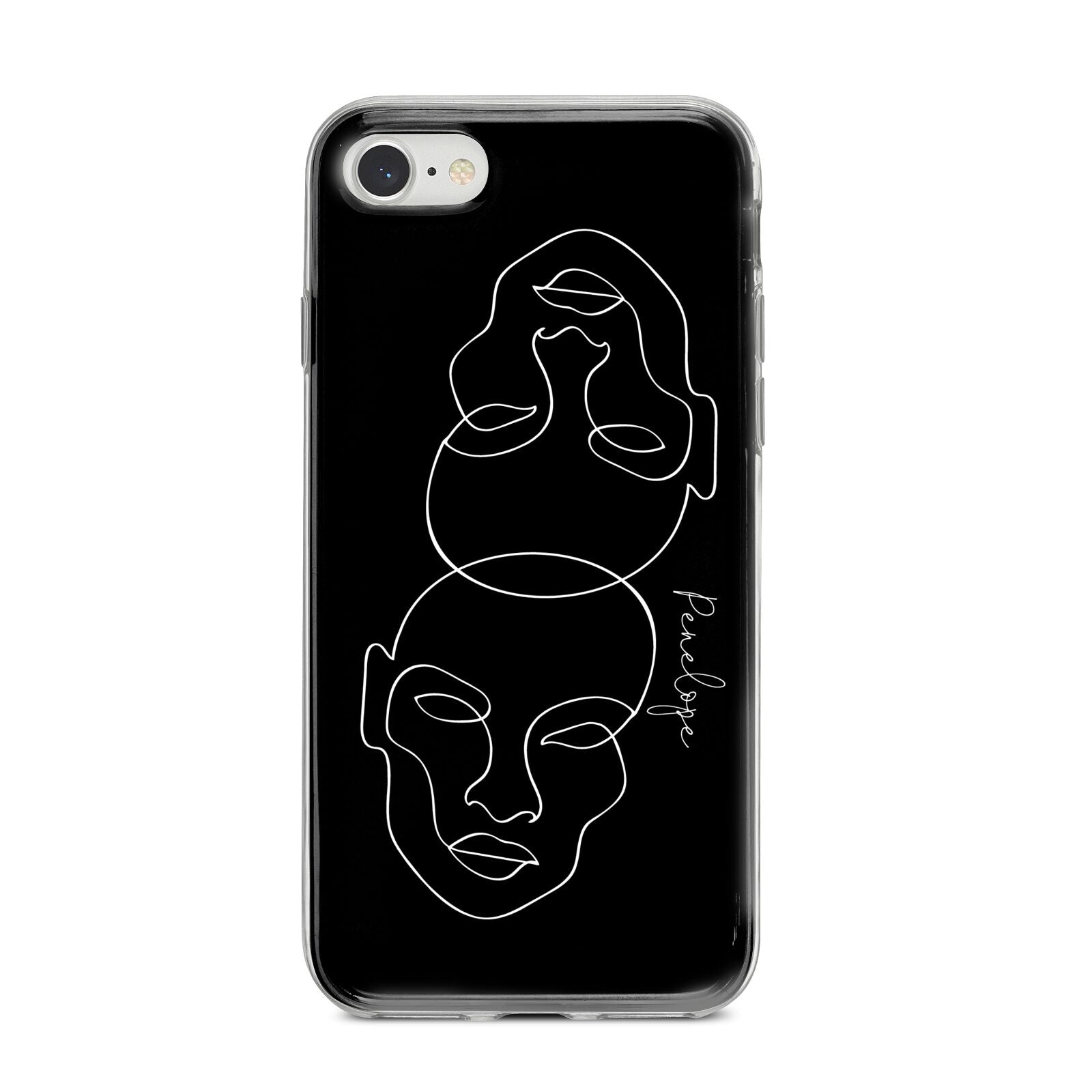 Personalised Abstract Line Art iPhone 8 Bumper Case on Silver iPhone