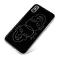 Personalised Abstract Line Art iPhone X Bumper Case on Silver iPhone