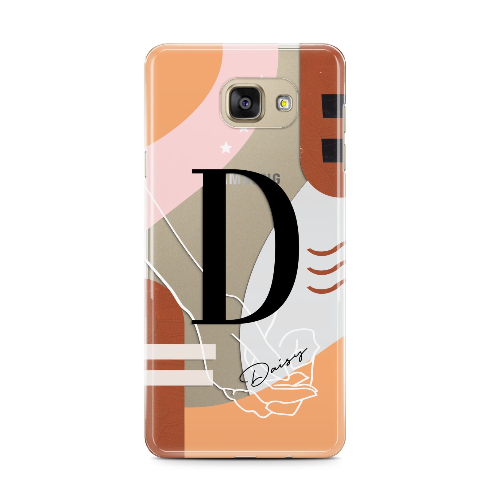 Personalised Abstract Samsung Galaxy A7 2016 Case on gold phone