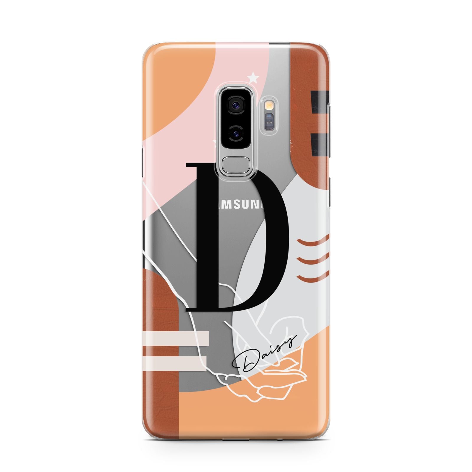Personalised Abstract Samsung Galaxy S9 Plus Case on Silver phone