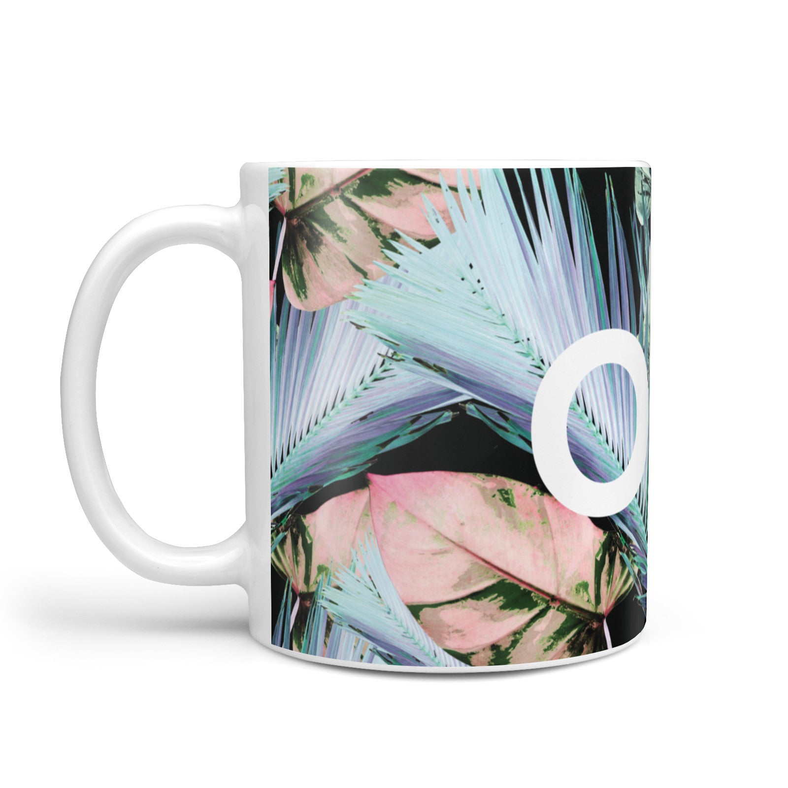 Personalised Abstract Tropical Leaves 10oz Mug Alternative Image 1