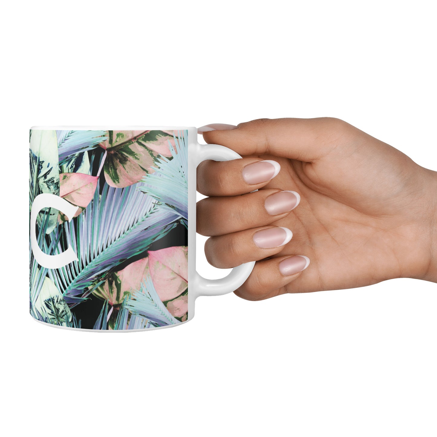 Personalised Abstract Tropical Leaves 10oz Mug Alternative Image 4