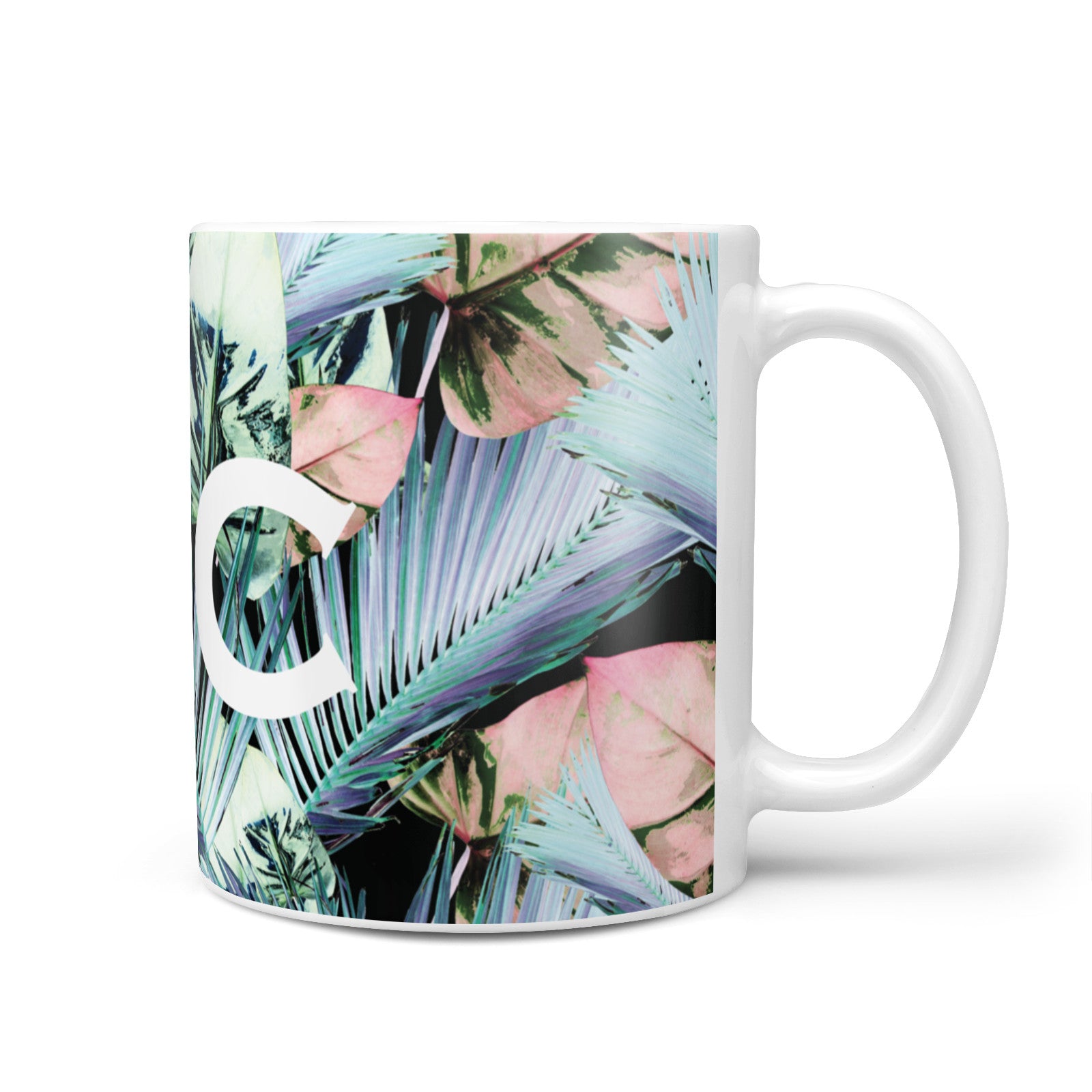 Personalised Abstract Tropical Leaves 10oz Mug