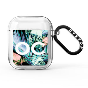 Personalised Abstract Tropical Leaves AirPods Case