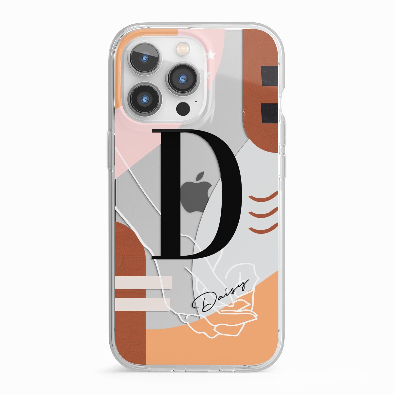 Personalised Abstract iPhone 13 Pro TPU Impact Case with White Edges