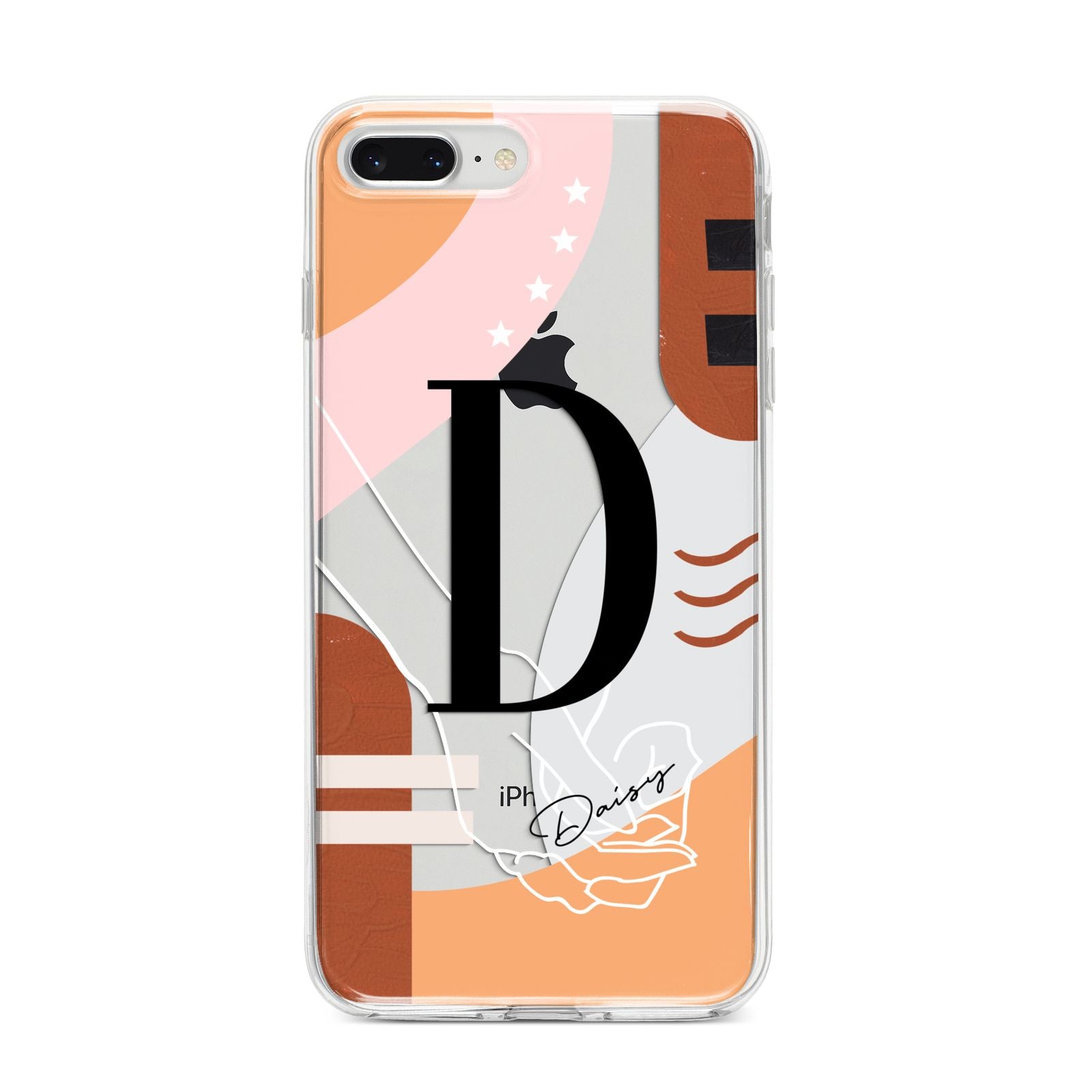 Personalised Abstract iPhone 8 Plus Bumper Case on Silver iPhone
