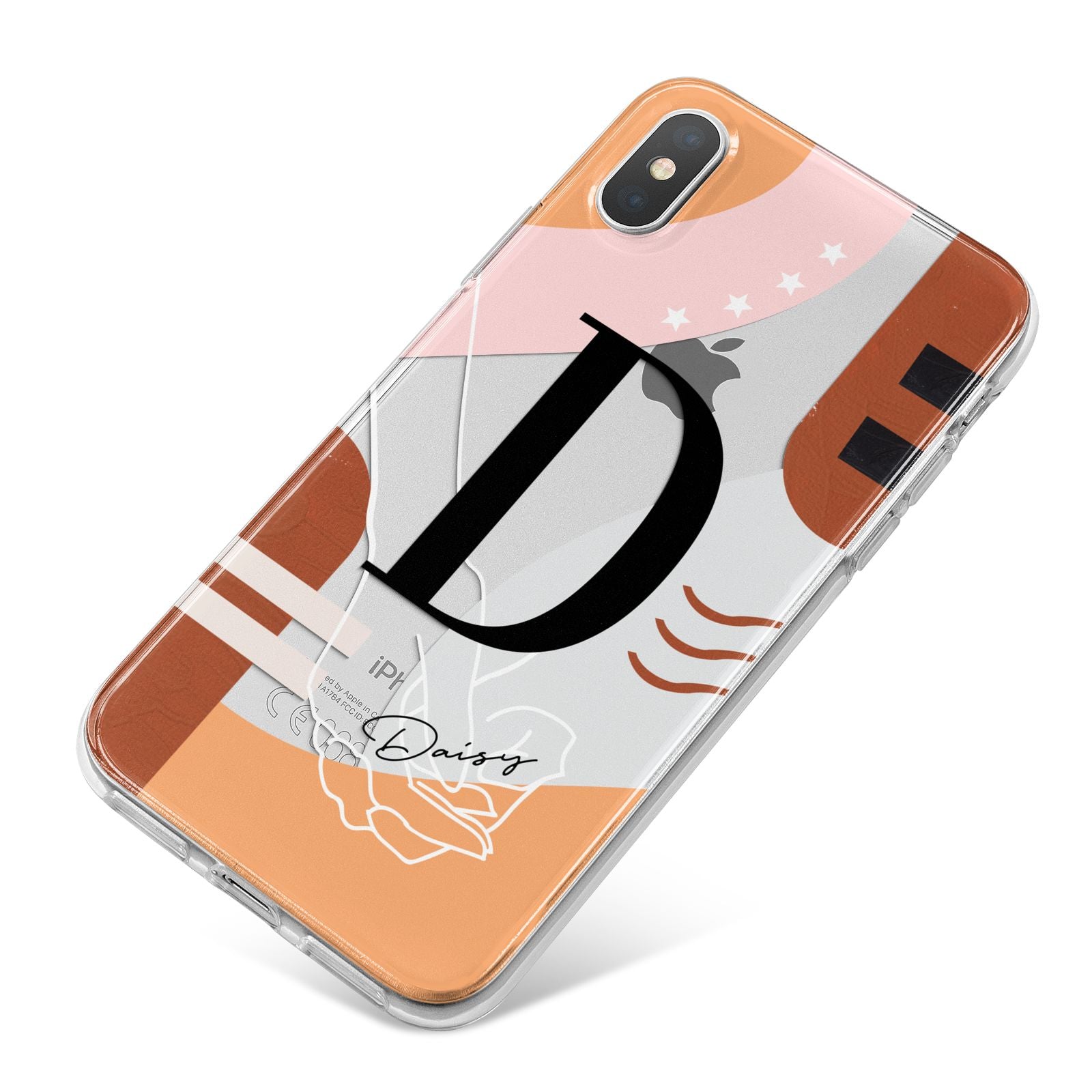 Personalised Abstract iPhone X Bumper Case on Silver iPhone