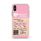 Personalised Aeroplane Ticket Apple iPhone Xs Impact Case Pink Edge on Gold Phone