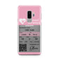 Personalised Aeroplane Ticket Samsung Galaxy S9 Plus Case on Silver phone