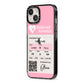 Personalised Aeroplane Ticket iPhone 13 Black Impact Case Side Angle on Silver phone
