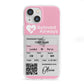 Personalised Aeroplane Ticket iPhone 13 Mini Clear Bumper Case