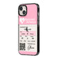 Personalised Aeroplane Ticket iPhone 14 Plus Black Impact Case Side Angle on Silver phone