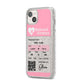 Personalised Aeroplane Ticket iPhone 14 Plus Glitter Tough Case Starlight Angled Image