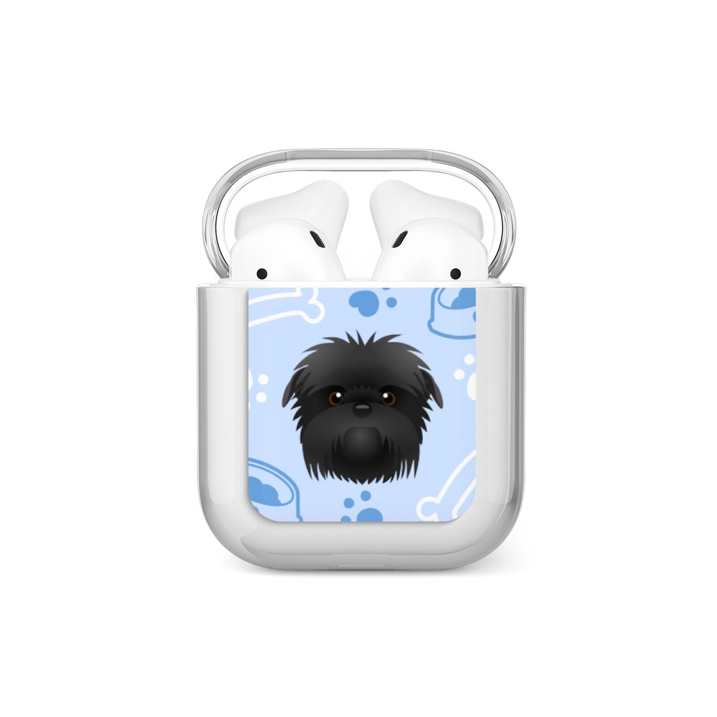 Personalised Affenpinscher Blue AirPods Case