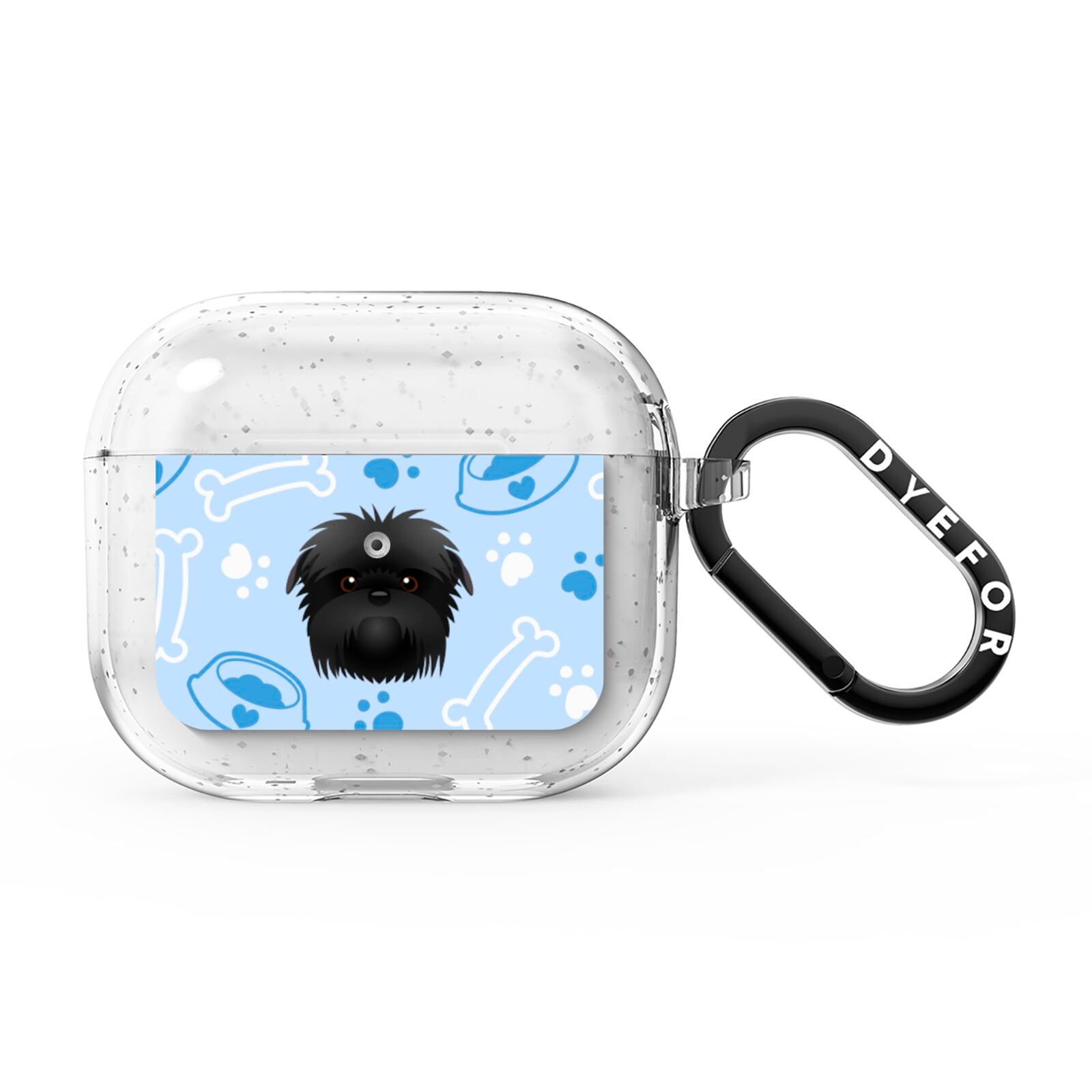 Personalised Affenpinscher Blue AirPods Glitter Case 3rd Gen