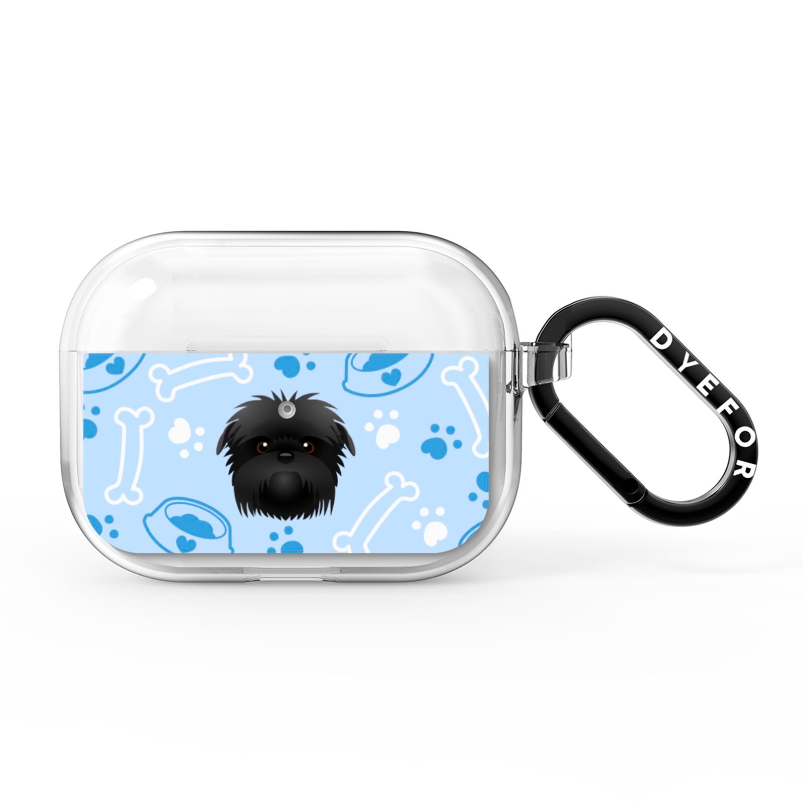 Personalised Affenpinscher Blue AirPods Pro Clear Case